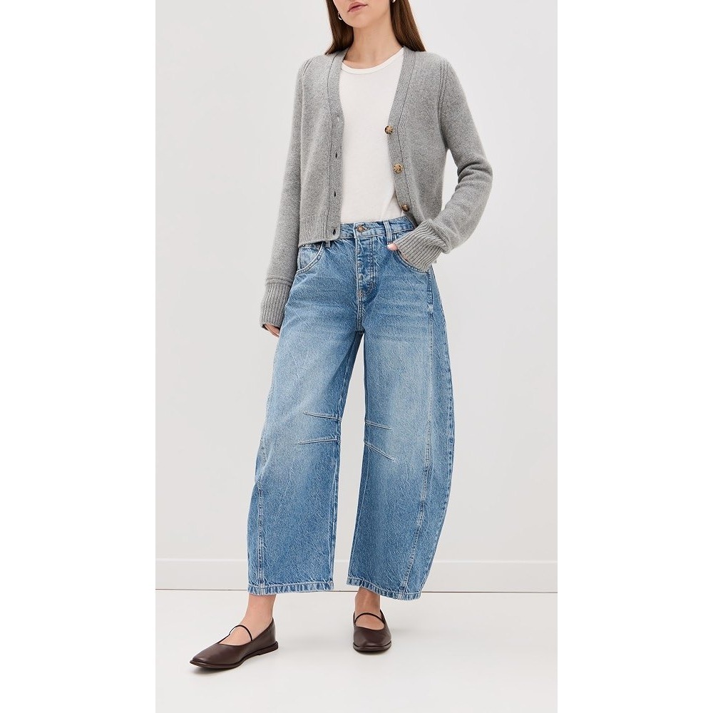 We The Free Good Luck Barrel Jeans 25 Long Deep End Blue Denim
